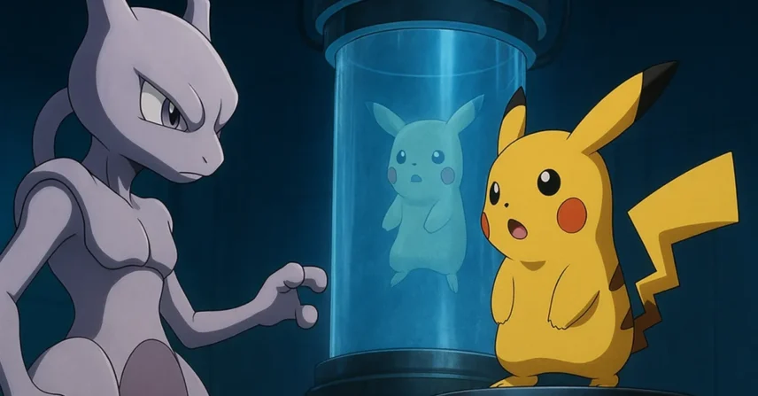 Pokémon Mewtwo Contra-Ataca Satoshi Pikachu clonagem 1998