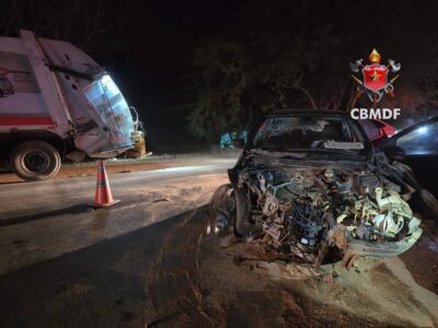 Acidente na DF-440 deixa motorista ferida em Sobradinho